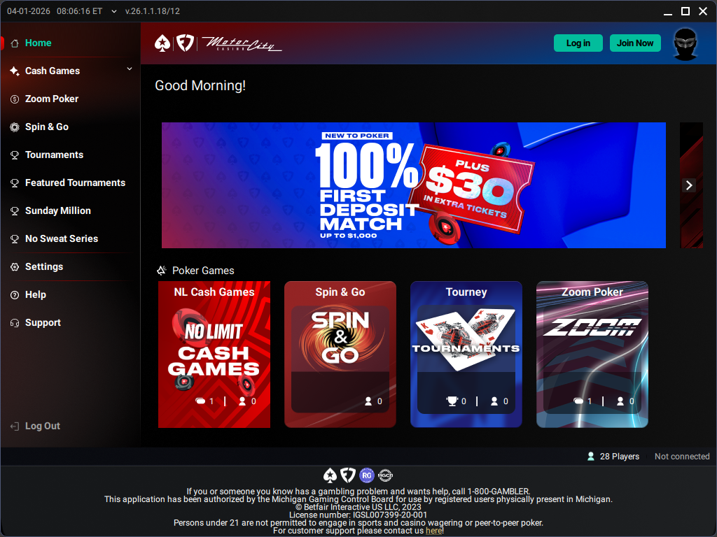 Welcome screen on PokerStars Exclusively on FanDuel
